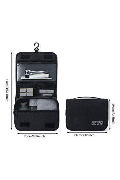 Choice حقيبة أدوات تجميل كبيرة سوداء معلقة للسفر للنساء والرجال، حقائب أدوات ...