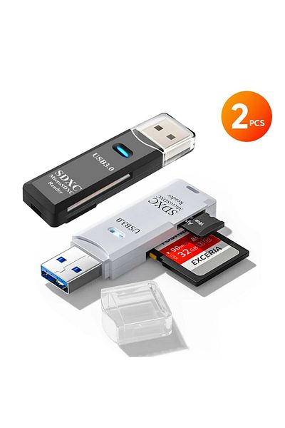 Crouch 2 قطعة USB 3.0 2 قطعة 2 في 1 قارئ بطاقات USB 3.0 USB 3.0 إلى قارئ بطاقات ذاكرة Sd Tf محرك أقراص فلاش USB