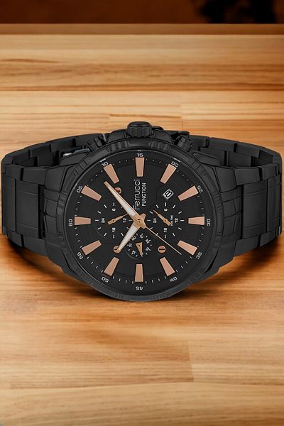Ferrucci Black Men's Wristwatch - Fcf.13144fm.01 Bracelet Zmfer130