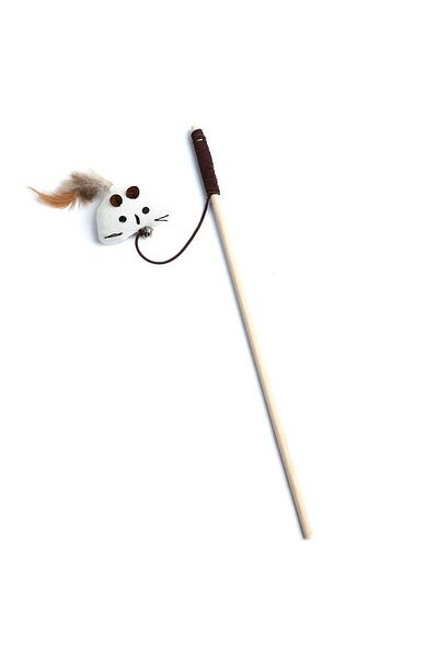 Choice Triangle 1PC Teaser Feather Toys Kitten Funny Colorful Rod Cat Wand Toys Wood Pet Cat Toys Interacti