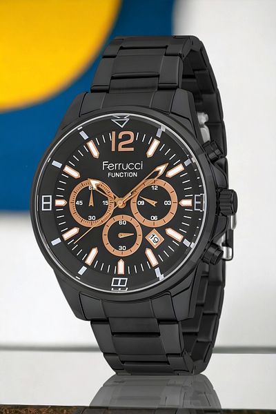 Ferrucci Men's Wristwatch - Black and Rose Color, Fc.f.13110fm.02 Bracelet Zmfer134
