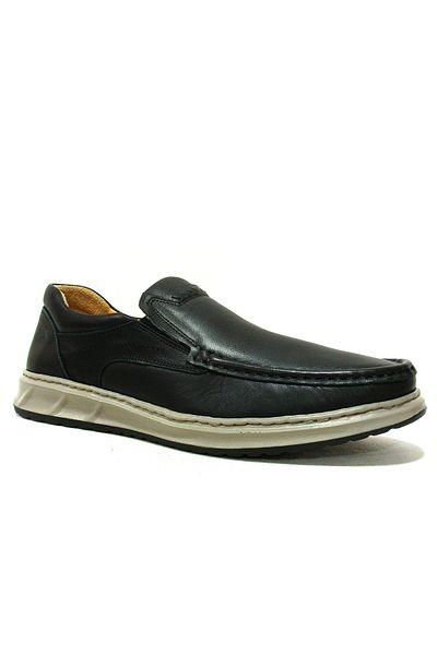Luis Figo Black Laceless Anatomical Comfort Shoes