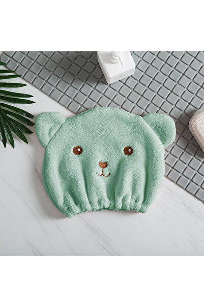 Choice1 Green Super Absorbent Hair Drying Bath Towel Cap Cute Cartoon Bear Mi...