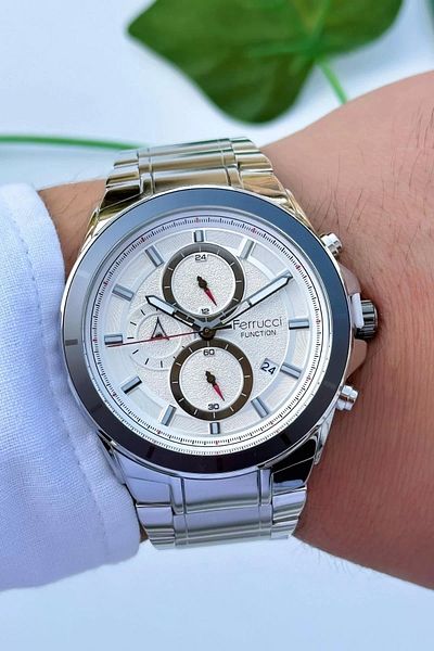 Ferrucci Function Men's Wristwatch Steel Strap Steel Case 3 Atm Water Resistance