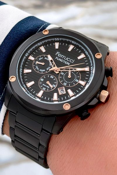 Ferrucci Function Men's Wristwatch 3Atm Bracelet Gift Zmfer089 Character Steel Band & Case