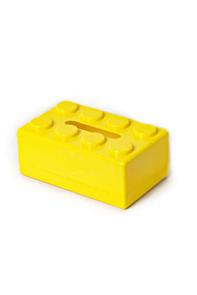 Choice علبة مناديل صفراء على شكل مكعبات بناء، علبة مناديل مبتكرة مثبتة على ال...