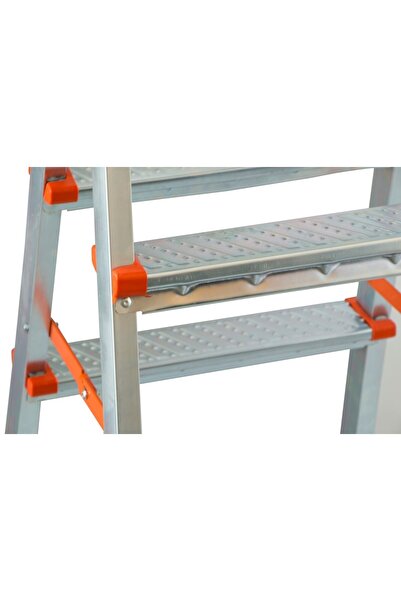 ASVERA Yakut Serisi 4 4 Basamaklı Çift Çıkışlı Galvanizli Profil Merdiven (EV, BAHÇE, IŞYERİ IÇİN UYGUN)