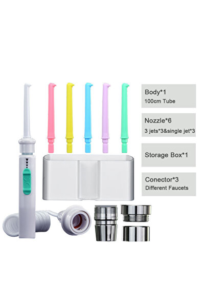 Choice 6 فوهات نوع صنبور جهاز تنظيف الأسنان بالماء، خيط تنظيف الأسنان، جهاز ت...