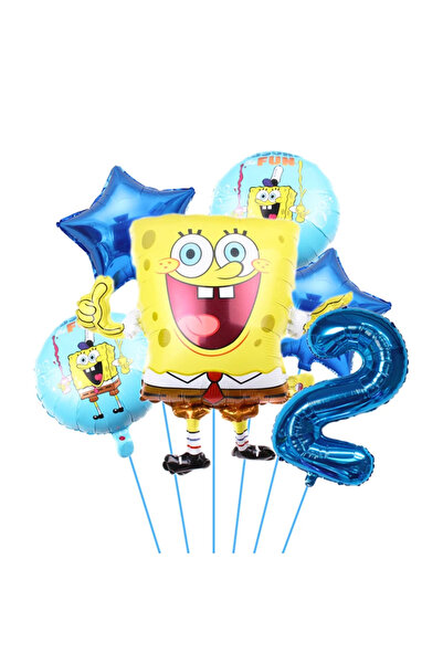Choice مجموعة من 6 قطع من بالونات حفلات أعياد الميلاد على شكل سبونج بوب سكوير...