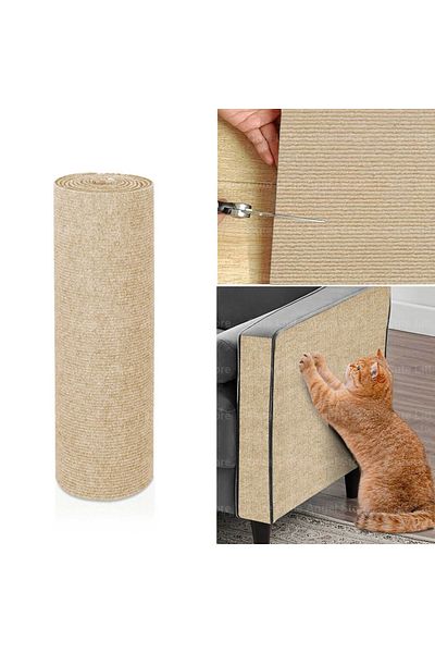 Choice 30x200CM Khaki Self-Adhesive Cat Scratch Mat Durable Sisal Furniture Protector DIY Customizable Cat
