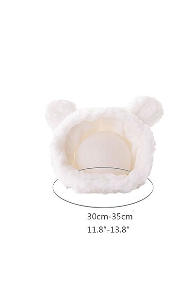 Choice White Bear Cute Bear Rabbit Hooded Pet Cat Dog Accessories Cosplay Cat Hat Winter Lovely New Year Pu