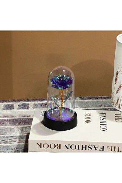 Choice زهور صناعية بنفسجية 15/20 سم، هدية لصديقتك، زهور صناعية بإضاءة LED، رق...