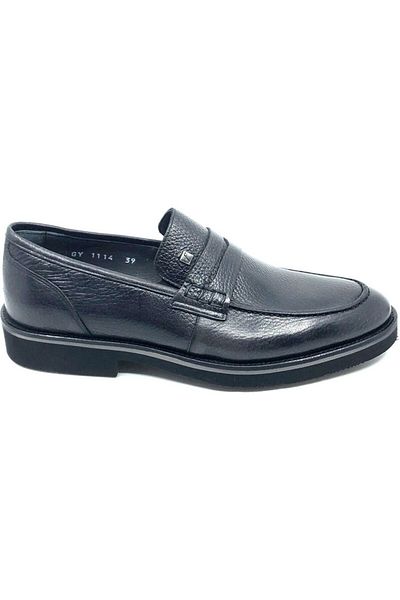 Fosco Genuine Leather Black Men's Shoes - 1114 286