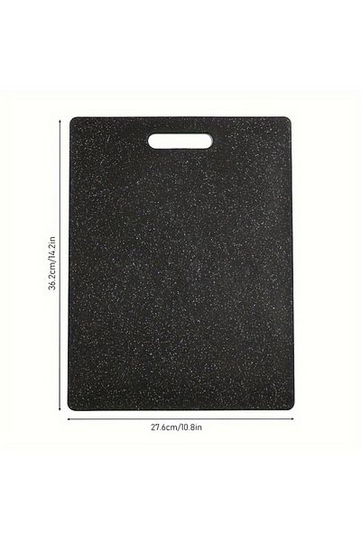 Choice 1PC L black 1PC Double sided imitation marble textured PP plastic kitchen cutting board with handle