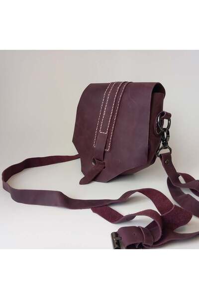 SOFT A Leather El Yapımı Hakiki Deri Mor Kadın Omuz Çanta