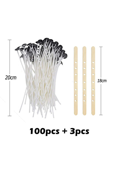 Choice مجموعة من 103 قطعة من فتائل الشموع القطنية المشمعة مقاس 20 سم مع حامل،...