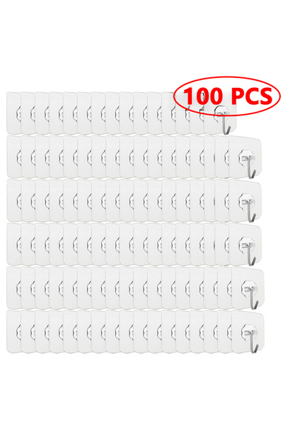 Choice 100 قطعة 30 قطعة خطافات شفافة قوية ذاتية اللصق للتعليق على الحائط خطاف...