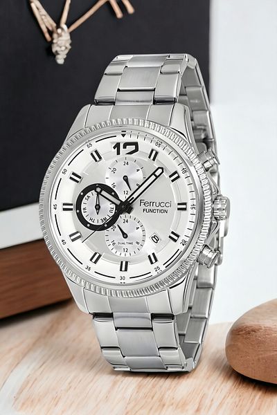Ferrucci Fcf.14474fm.05 Men's Silver-white Color Wrist Watch and Bracelet Zmfer143