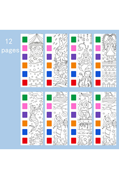 Choice كتاب تلوين للأطفال بالألوان المائية مكون من 12 صفحة بعنوان الحياة تحت ...
