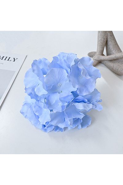 Choice Blue 10pcs Silk Hydrangea Heads Artificial Flowers Heads With Stems For Home Wedding Decor