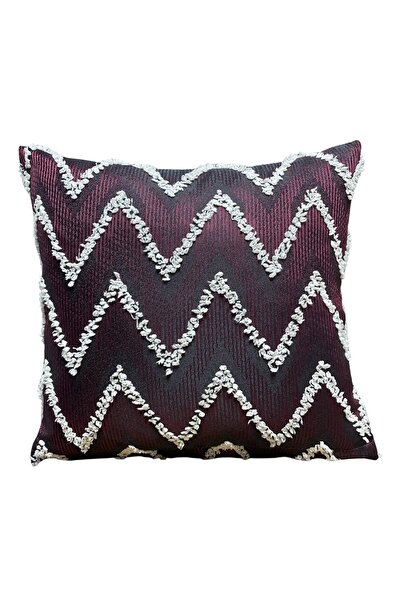 Cortibo Verona Patterned Throw Pillow Cover Claret Red