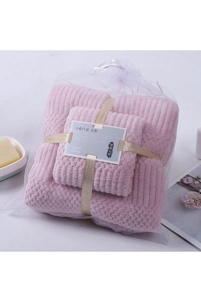 Choice Purple Two-piece High Density Coral Velvet Towel Bath Towel Mother Set Thickened Absorbent Soft Gift