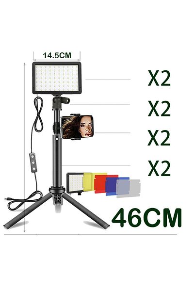 Choice 2pc With Holder Led Photography Video Light Panel Lighting Photo Studio Lamp Kit For Shoot Live Stre