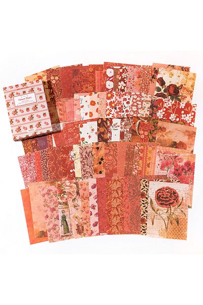 Choice B JIANQI 100 pcs Vintage Background Paper Floral Paper DIY Scrapbooking Collage Stationery Decor Di.