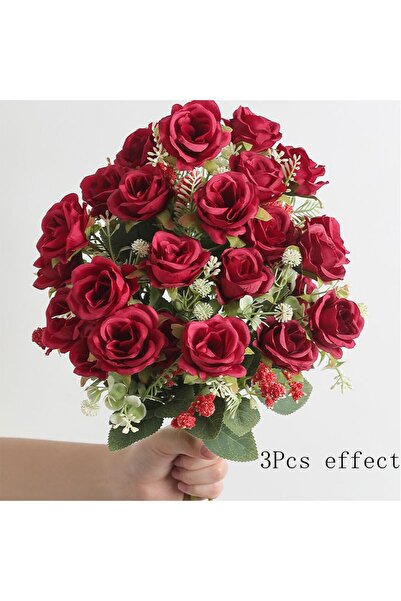 Choice 3 قطع من زهور الفاوانيا الاصطناعية من الحرير الأبيض والوردي بطول 30 سم...