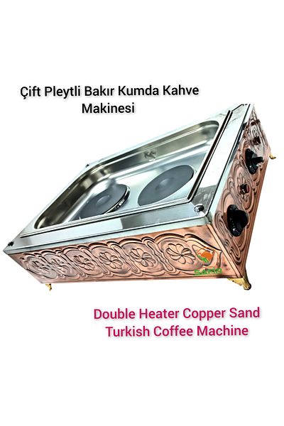 SAFİR ÇAY KAZANLARI Coffee Machine with Double Heater Copper Sand Coffee Machine Large Size Sand Coffee Device Sapphire Sand Coffee