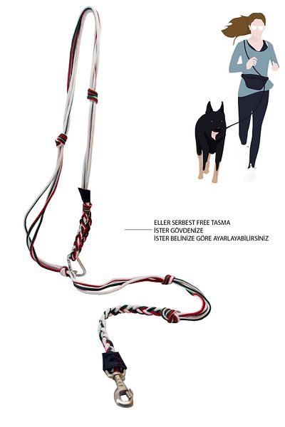 PETSWUU Three Color Design Dog Hands Free Running and Walking Collar