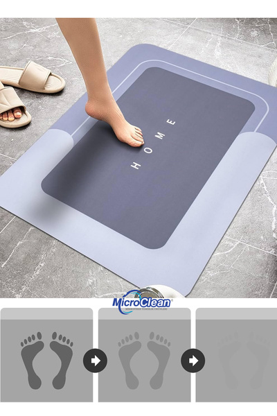 Micro Clean Banyo Paspası Kaymaz Tabanlı Su Emici Yapı 60x40 (1 ADET)