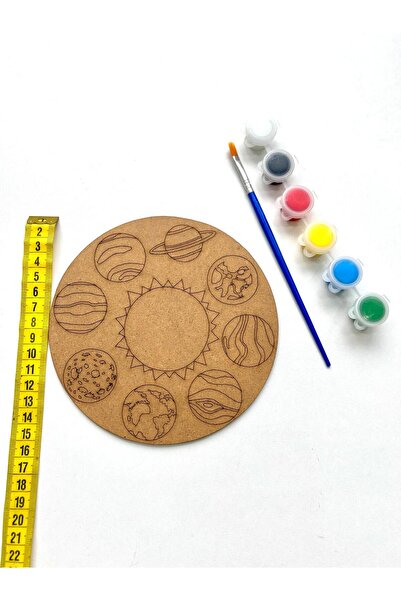 M&T WORKSHOP Ahşap Boyama Güneş Sistemi Gezegenler Mandala Çocuk Etkinlik Hob...