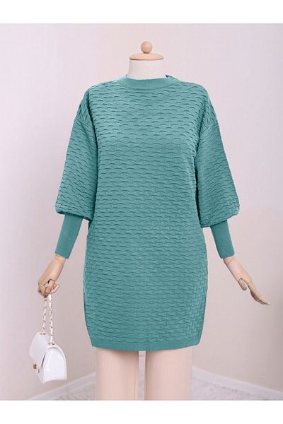 Modamorfo Embossed Pattern Knitwear Tunic