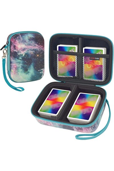 Choice حقيبة تخزين خضراء بسعة 400 بطاقة، منظم صلب عالمي لألعاب TCG والألعاب ا...