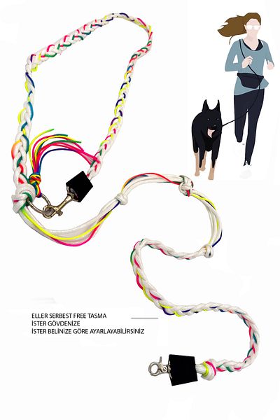 PETSWUU Multicolor Dog Hands Free Running and Walking Collar