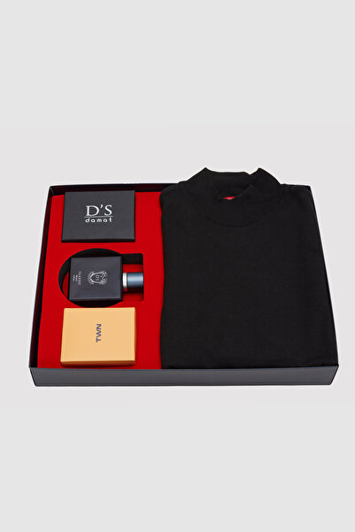 D'S Damat Ds Damat Black Knitwear Wallet Perfume Bracelet Boxed Gift Set