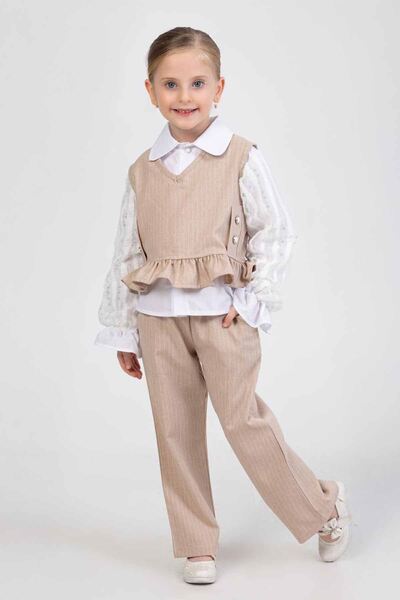 Minigimin Cicileri Бежевий комплект для дівчинки Miniğimin з 3 ґудзиками - з ...