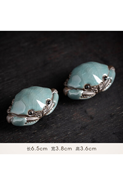 Choice1 زوج من ألعاب السلطعون المصنوعة يدويًا من الكونغ فو لتزيين طاولة الشاي وإكسسوارات حفل الشاي