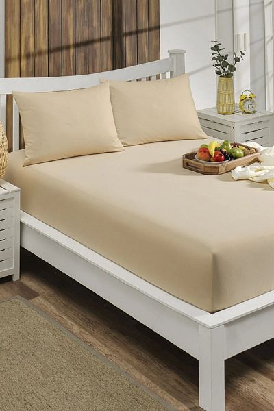 Podiumtex 90×190 cm Single Cotton Fitted Sheet Set-Fitted Sheet+Pillowcase