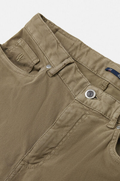 W Collection Khaki Pipe Leg Diagonal Striped Sports Pants