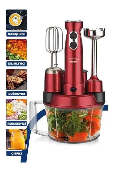 GOLDMASTER جولد ماستر GM-7239VK محضر الطعام باللون الأحمر الكرزي من إليناماكس