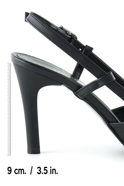 Erkan Saçmacı Sacha Black Open Back Stiletto