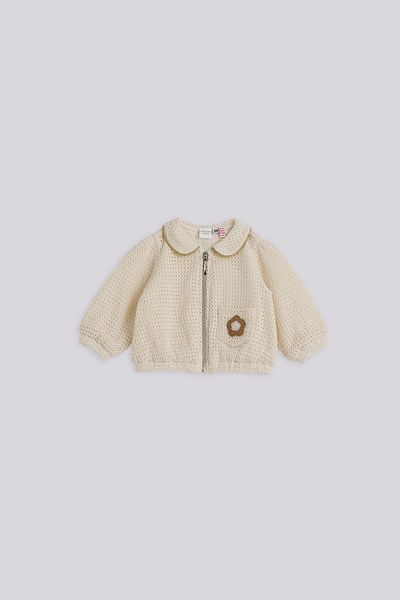 Layette BG Store Baby Girl Ecru Tracksuit Top
