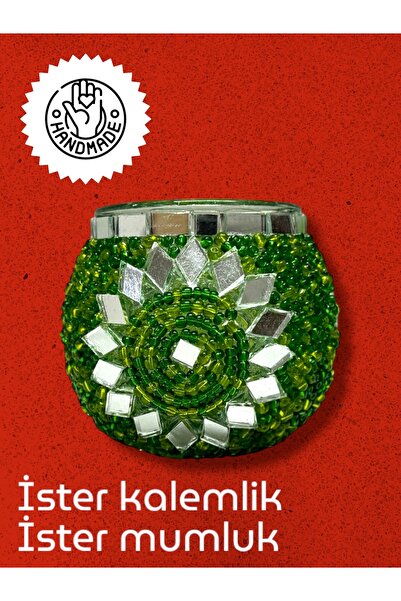 YILDIZ El Yapımı Masaüstü Dekoratif Mozaik Mumluk Tealight (10cm x 10cm)
