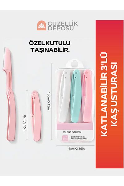 Güzellik Deposu 3-Pack Eyebrow Razor Foldable Facial Razor