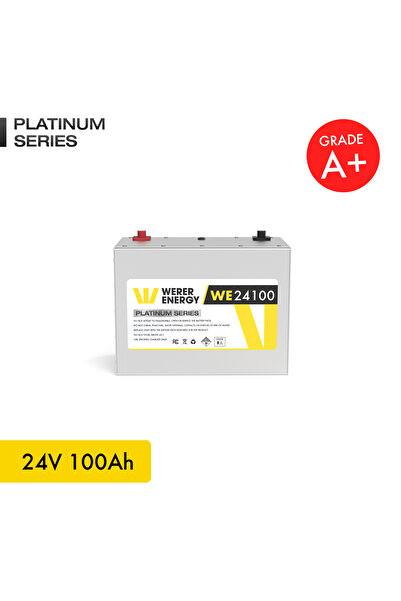 WERER ENERGY 24V 100Ah LiFePO4 Platinum Series Bluetooth'lu Lityum Demir Fosfat Akü