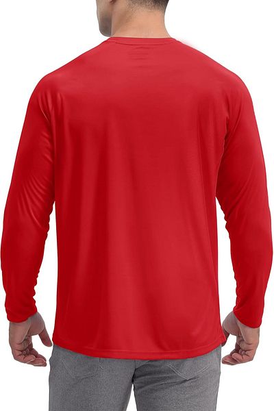 Rich Men's Red Basic Long Sleeve T-Shirt Athlete Body T-shirt