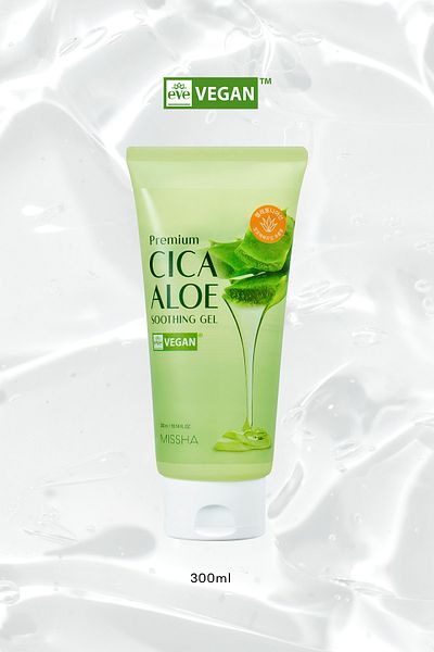 Missha 300ml Premium Cica Aloe Soothing Gel - Containing 95% Moisturizing Gel, Complex