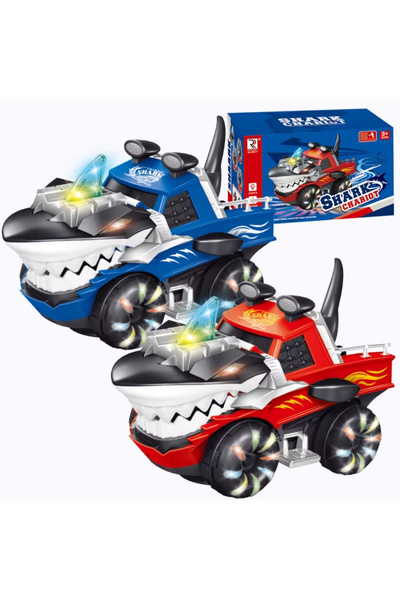 TUENGİ STORE Pilli Rengarenk Işıklı Müzikli Hareketli Canavar Shark Araba Oyu...